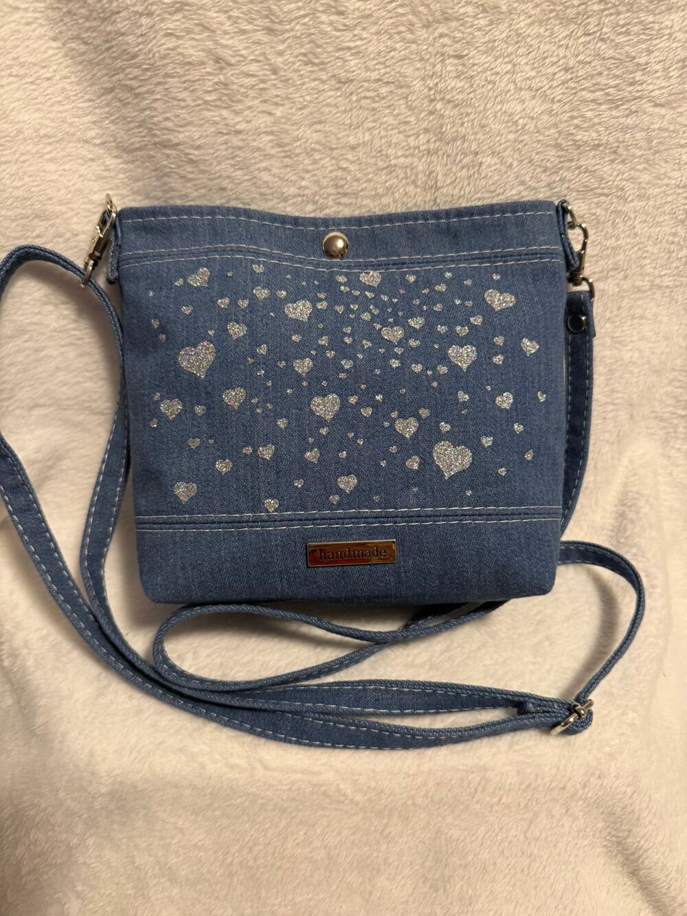 Corazón de Denim Crossbody Bag